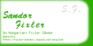 sandor fixler business card